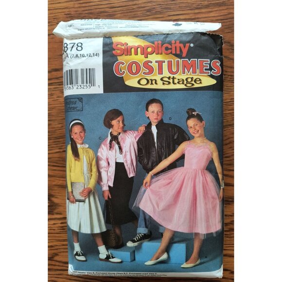 Simplicity 8878 sizes 7-24 Girls And Boys 50s Style Costume Dress Jacket Design - Picture 1 of 3